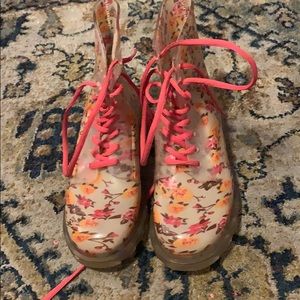 Combat Style Floral Rainboots
